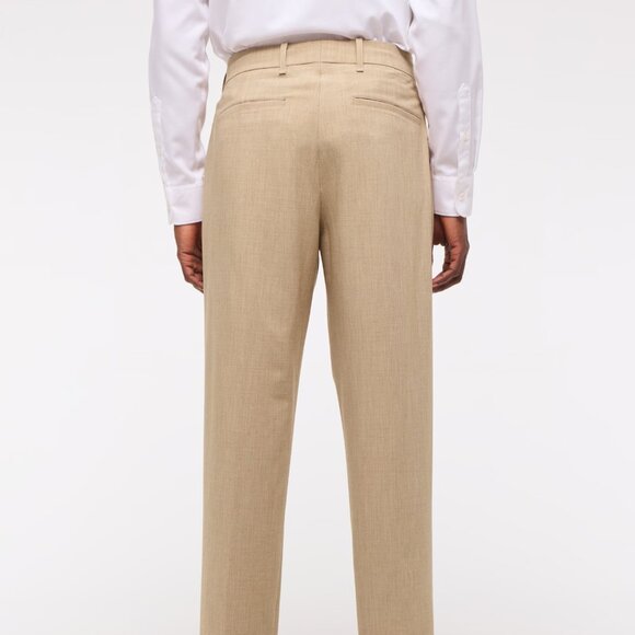 Abercrombie Collins Tailored Linen-Blend Pleated Suit Pant in beige texture - Picture 6 of 12